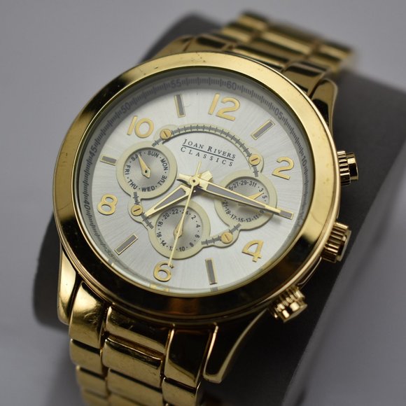Joan Rivers Men Watch Classics Collection Gold Tone - Picture 1 of 8